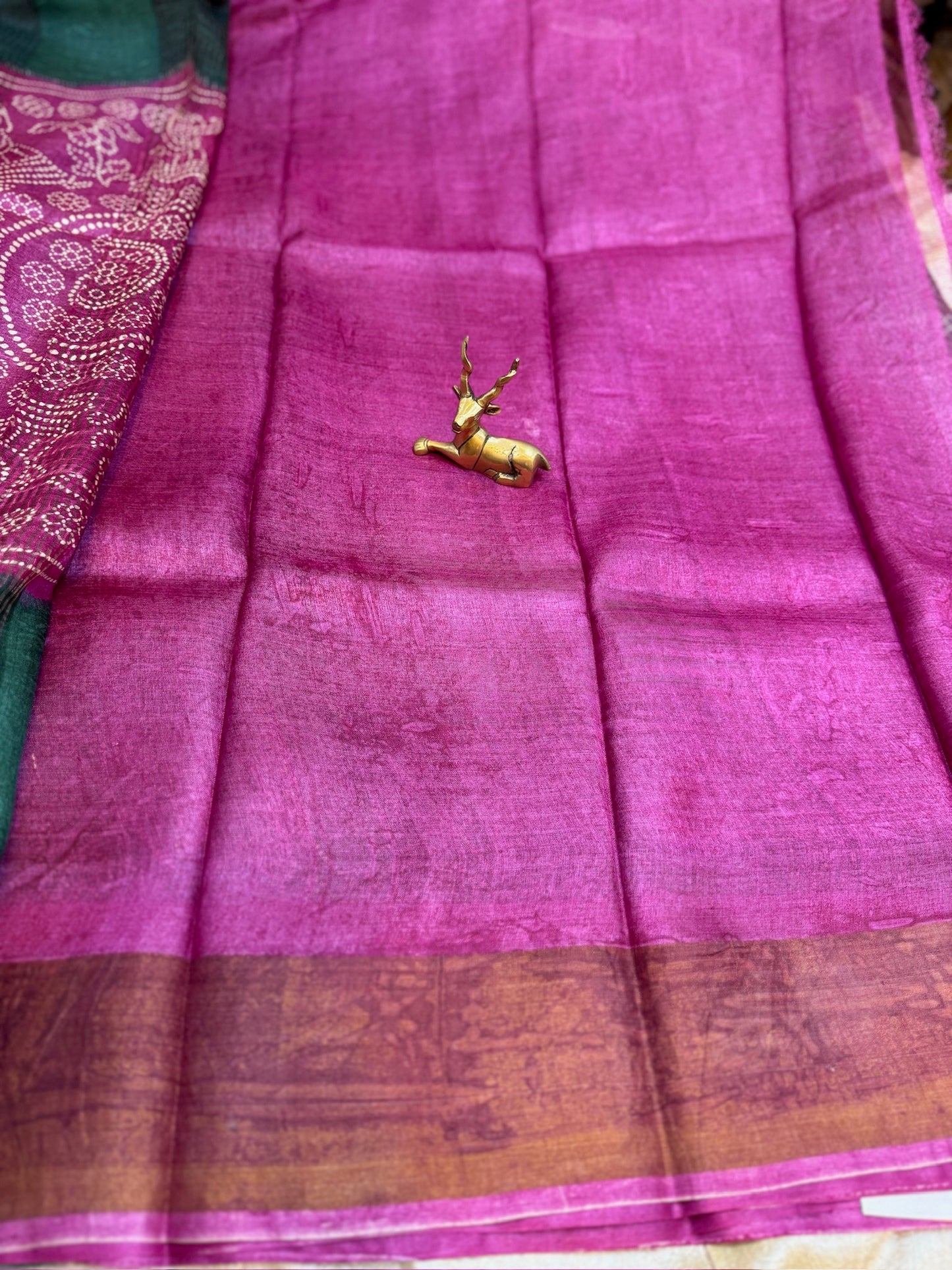 Tussar Silk Saree | Green