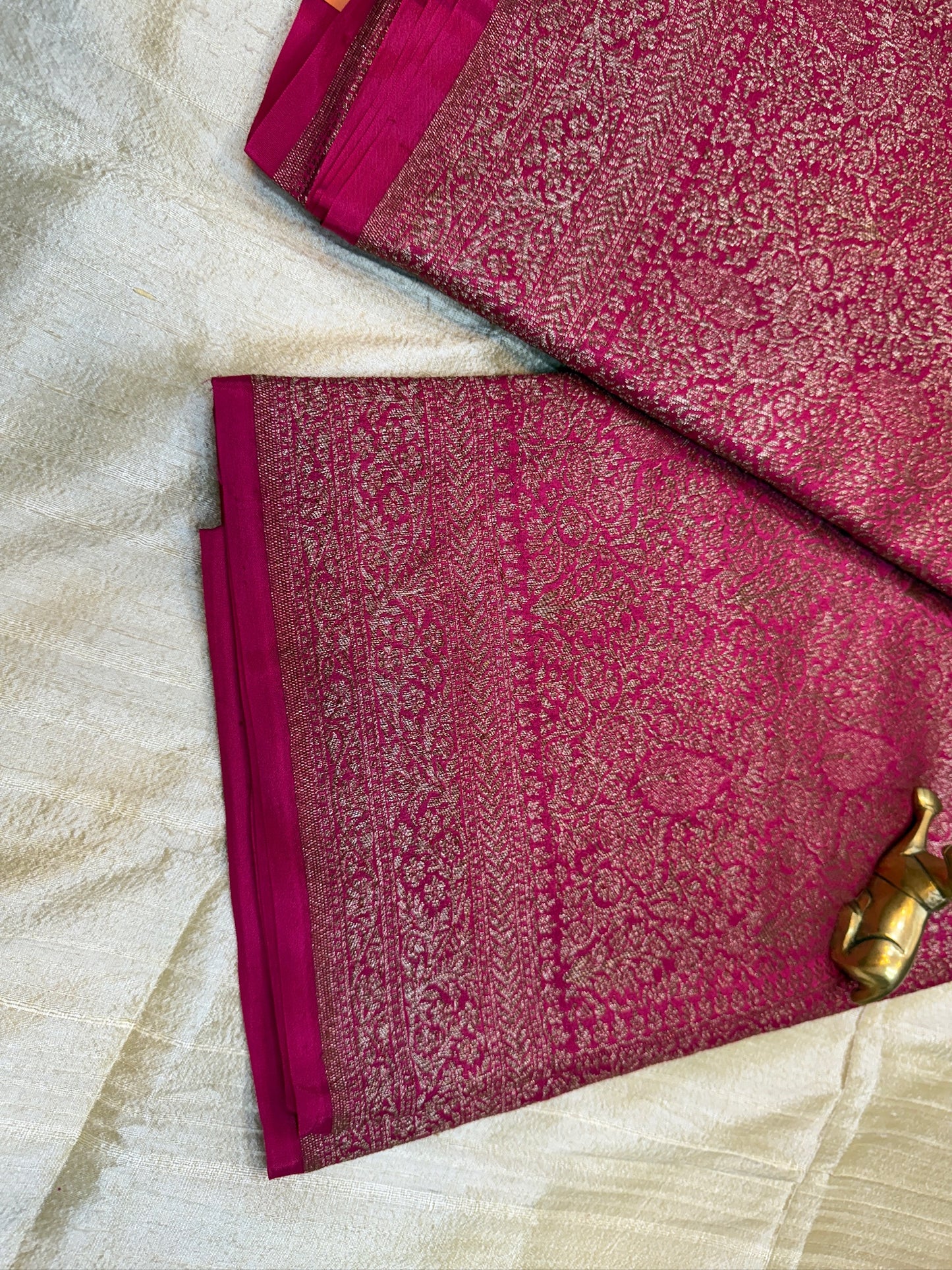Banarasi Pure Crepe Saree | Brocade saree | Pink