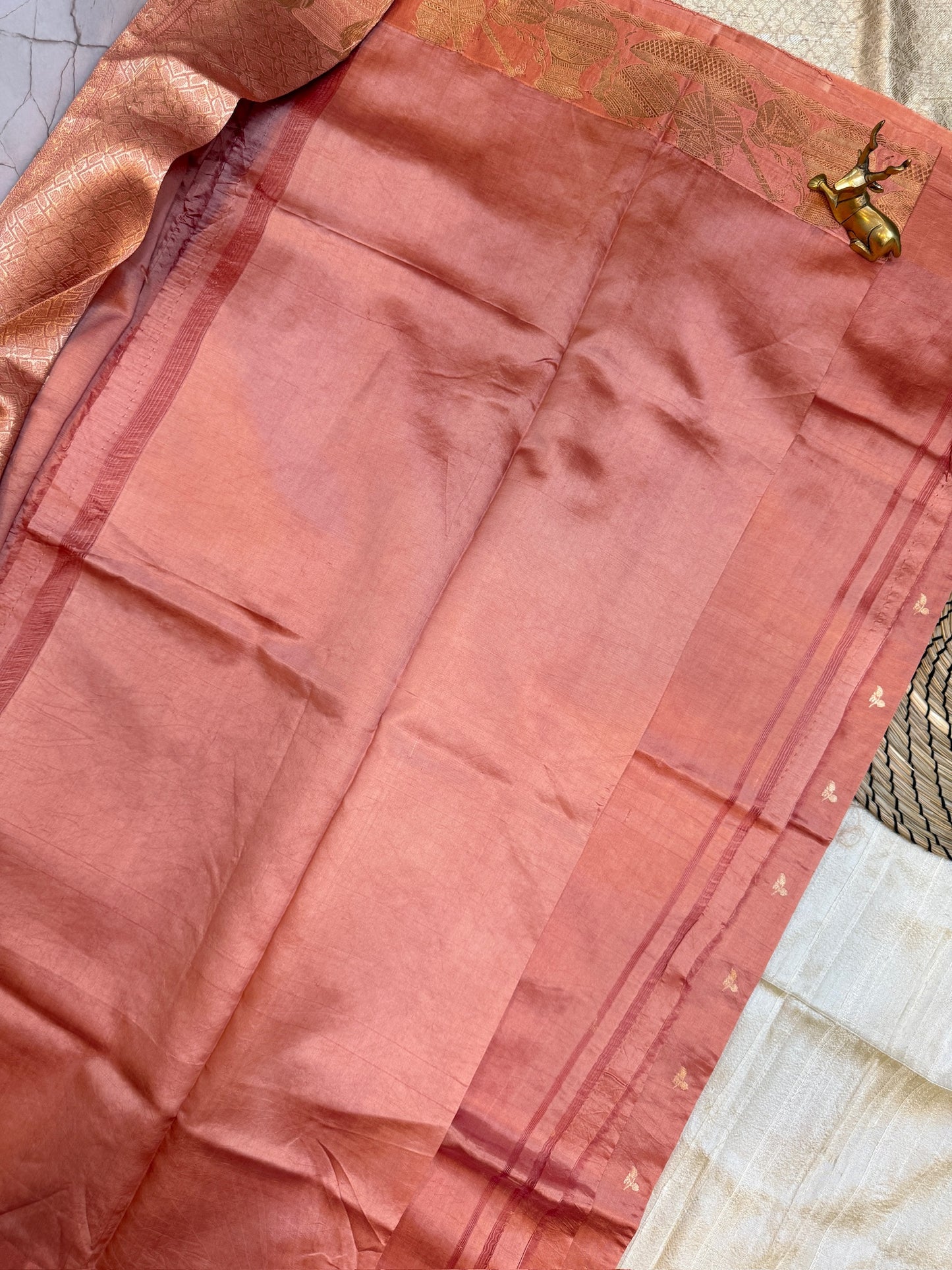 Raw Mango Kadwa Silk Saree Pink (Banarasi)