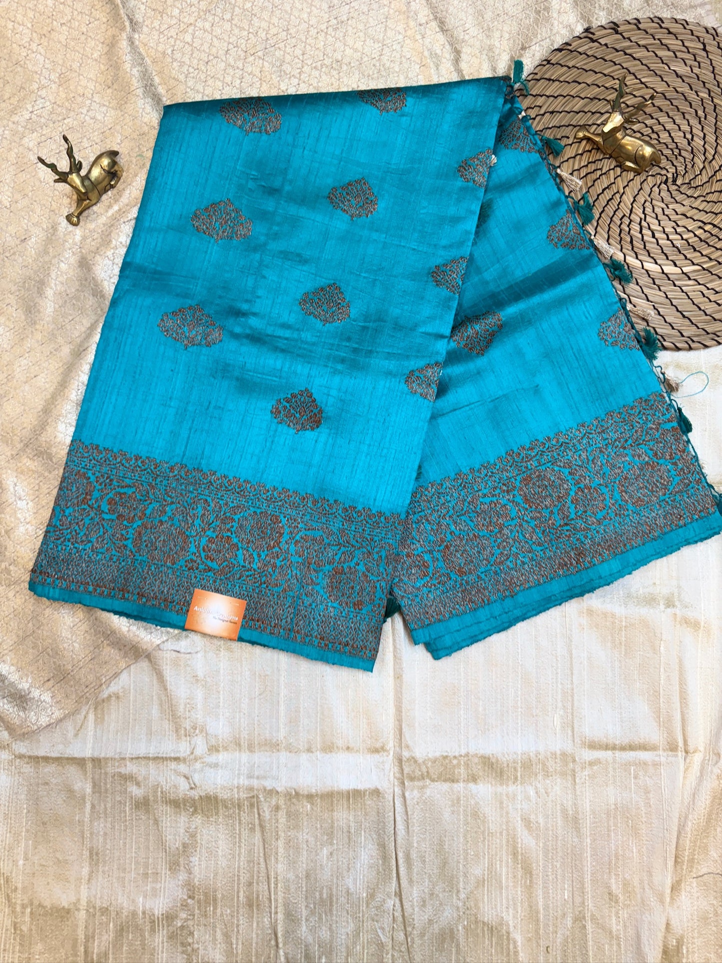 Banarasi Matka Silk Saree Blue