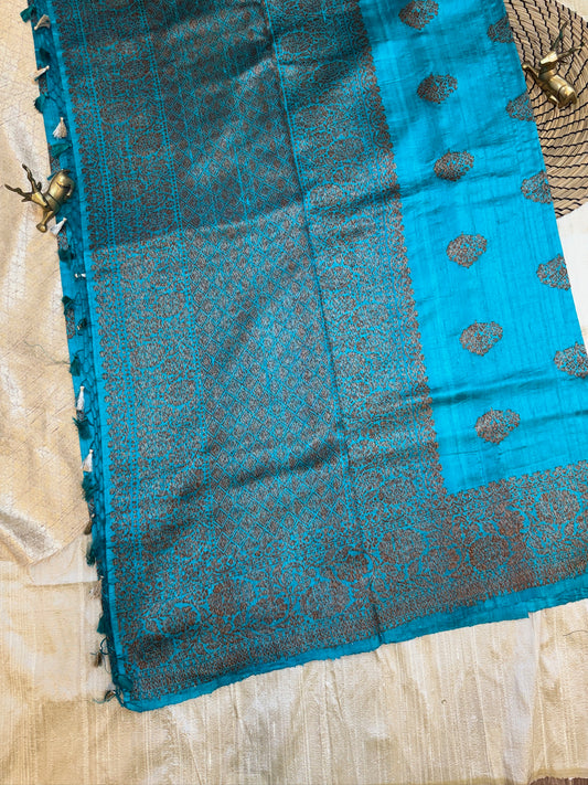 Banarasi Matka Silk Saree Blue