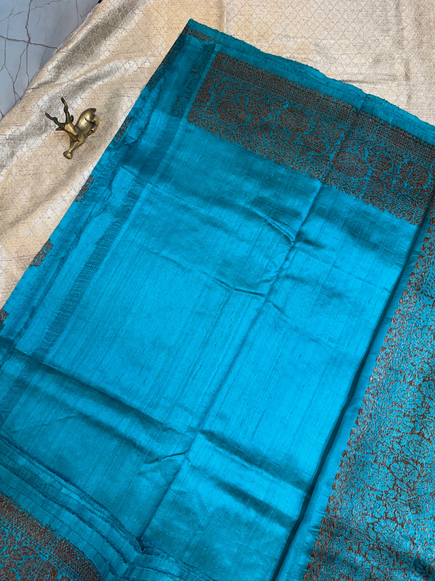 Banarasi Matka Silk Saree Blue