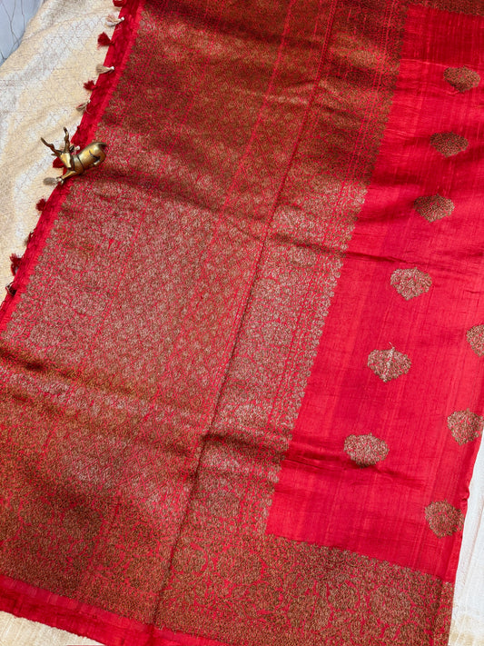 Banarasi Matka Silk Saree Red