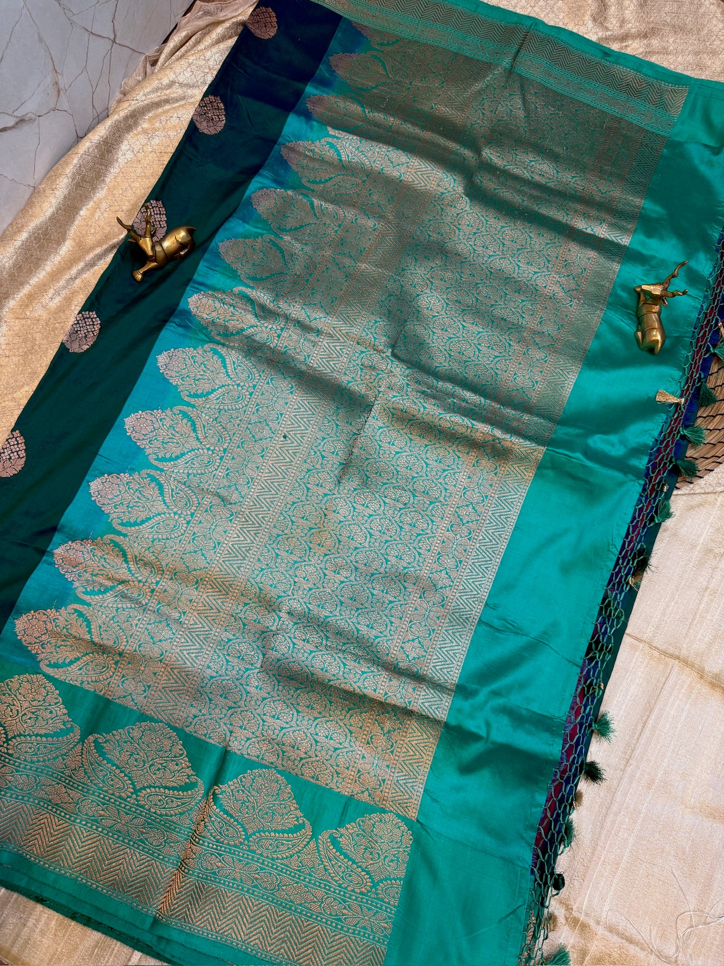 Banarasi Katan Silk Saree with Butta | Green