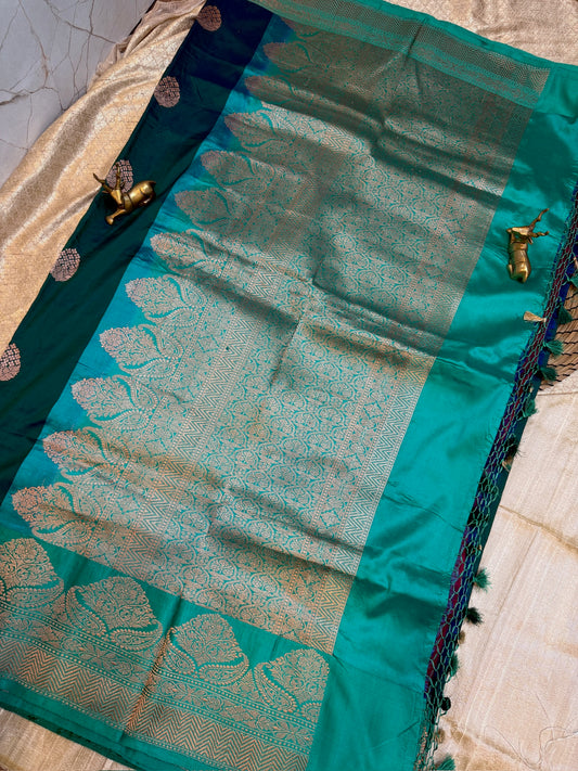 Banarasi Katan Silk Saree with Butta | Green
