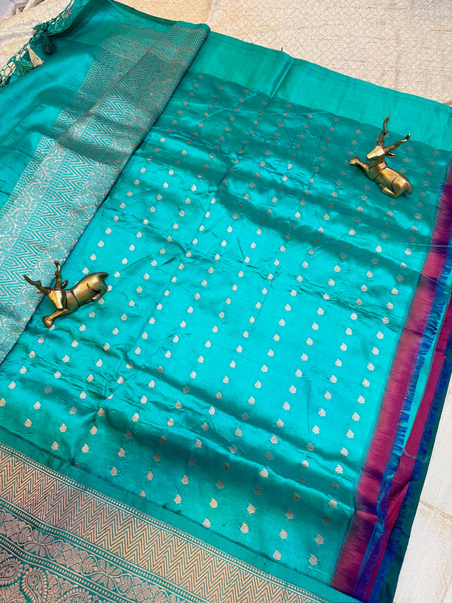 Banarasi Katan Silk Saree with Butta | Green