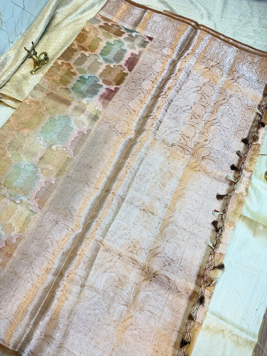 Pure Tissue Silk Rangkat Saree | Multicolour