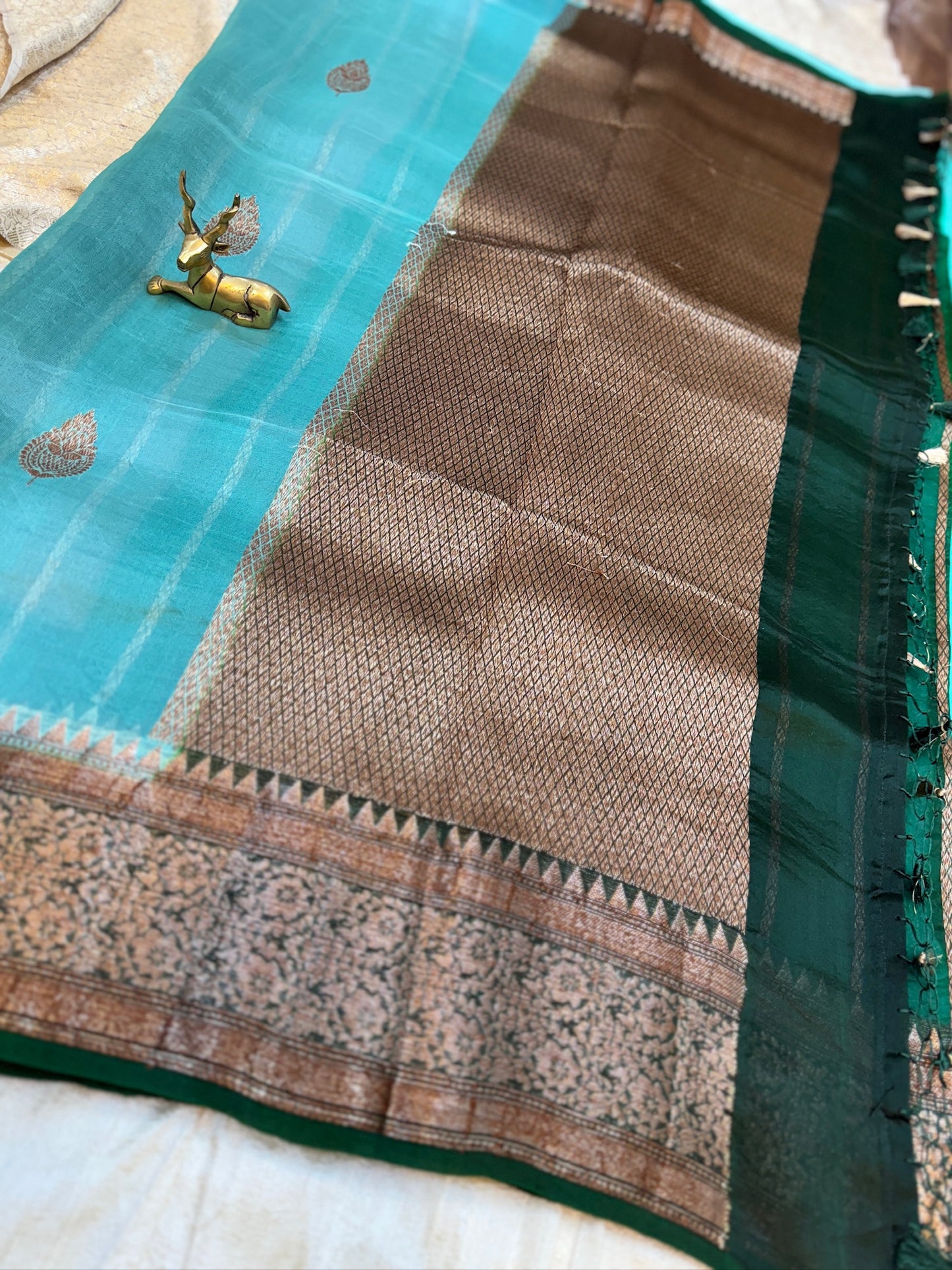 Pure Kora Silk Saree Banarasi With Butta | Blue
