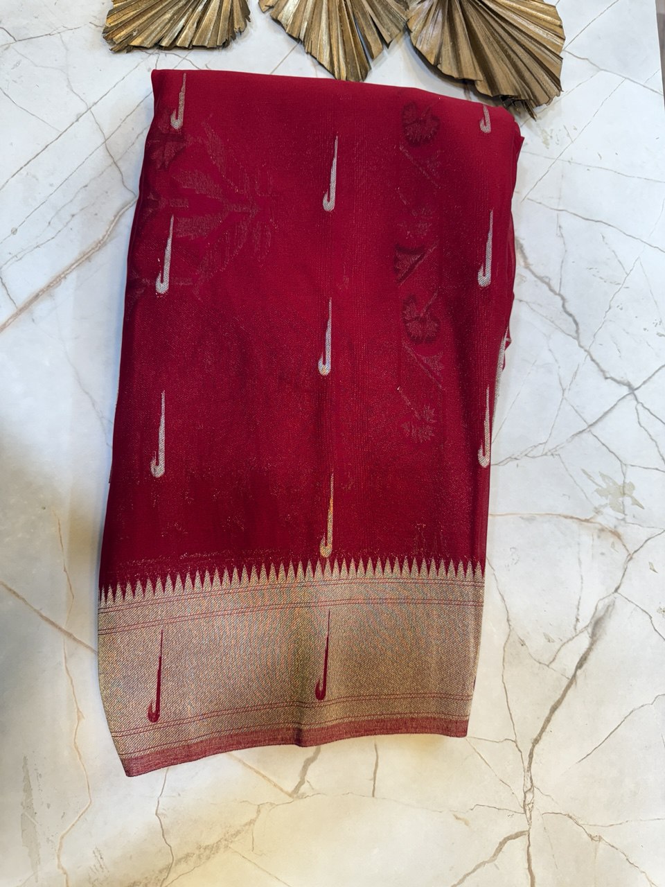 MUNIYA PAITHANI Georgette Saree- Red