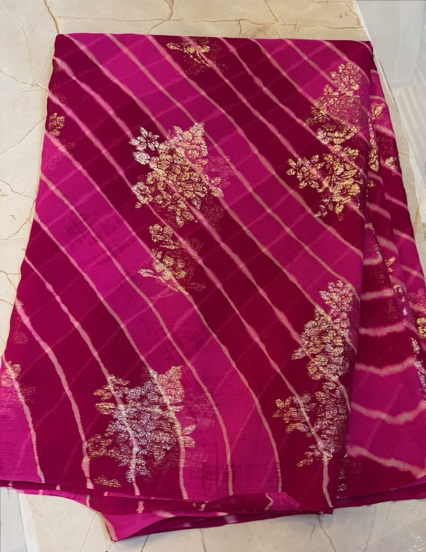 Satin Silk Saree- pink