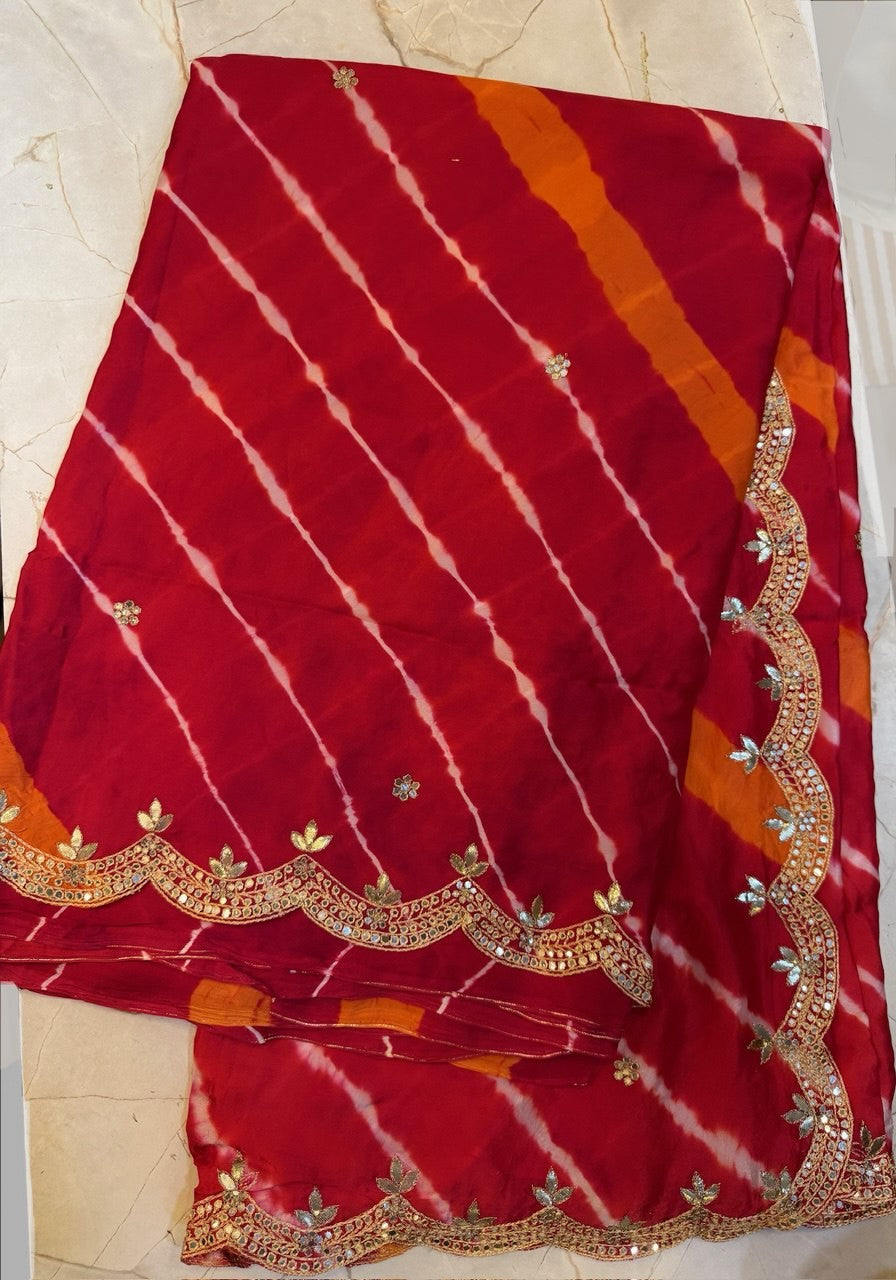 Dola Silk Saree- Scallop border