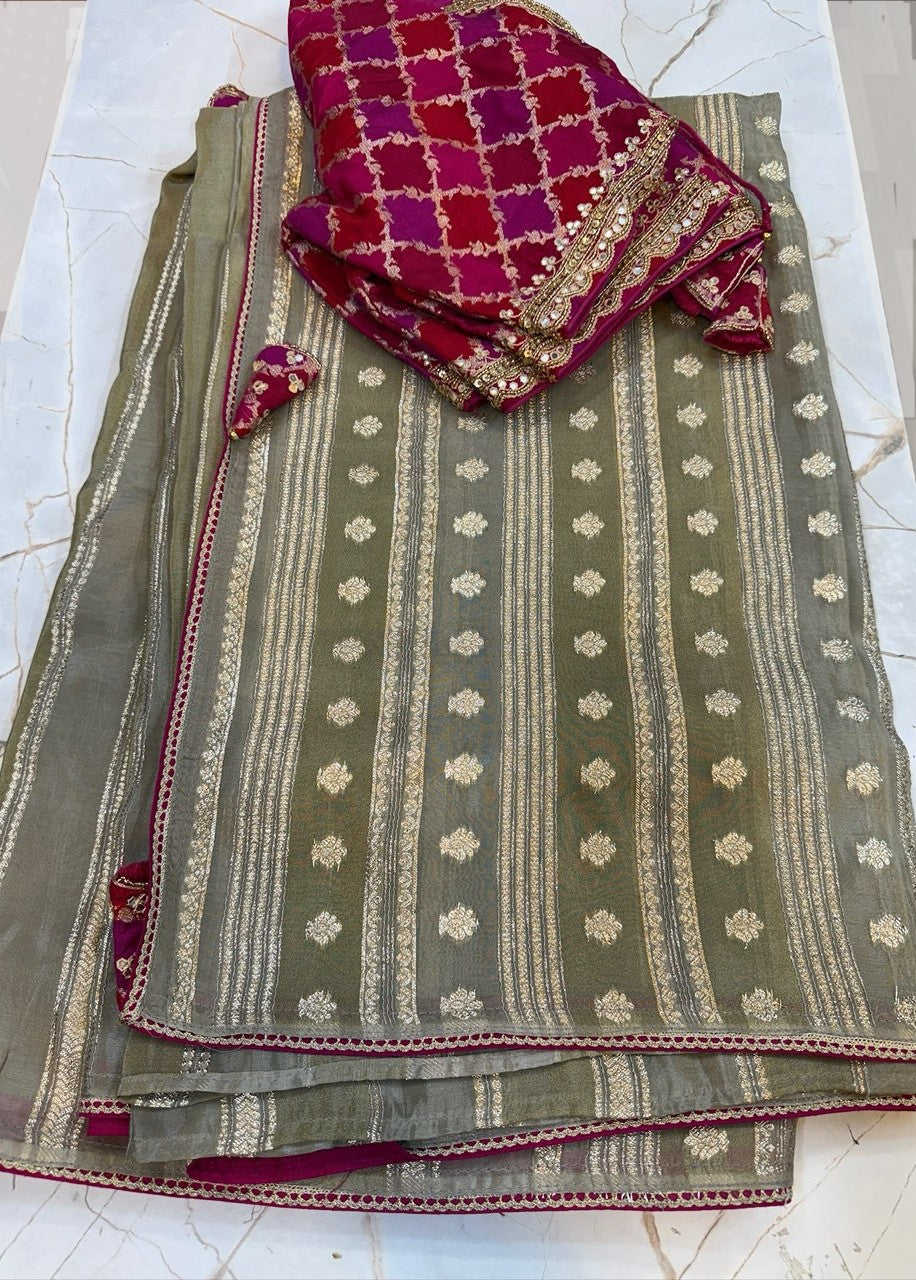Tissue Silk saree WITH BLOUSE