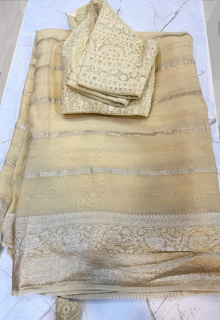 Organza Silk Saree WITH BLOUSE