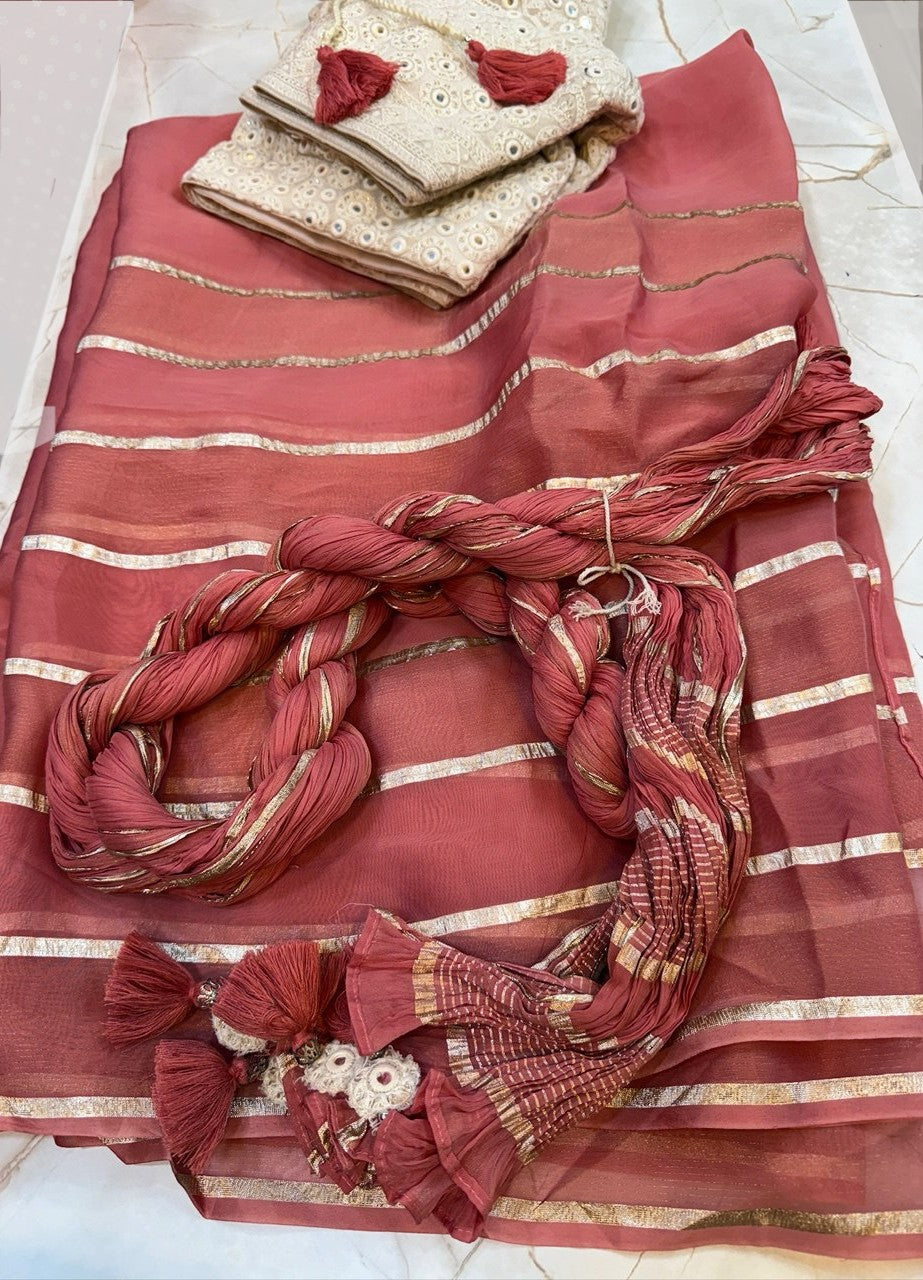 Organza Silk Saree - Fancy Saree