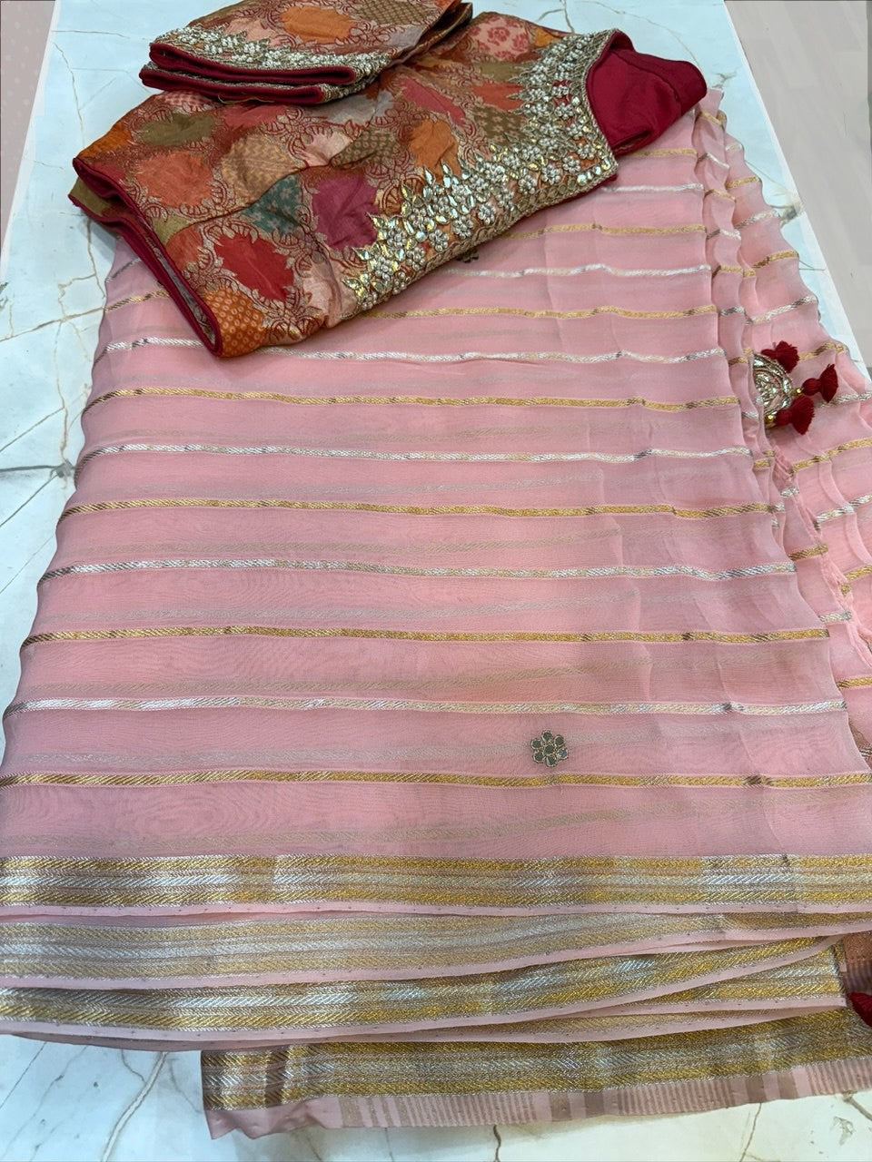 Organza Silk Saree WITH BLOUSE