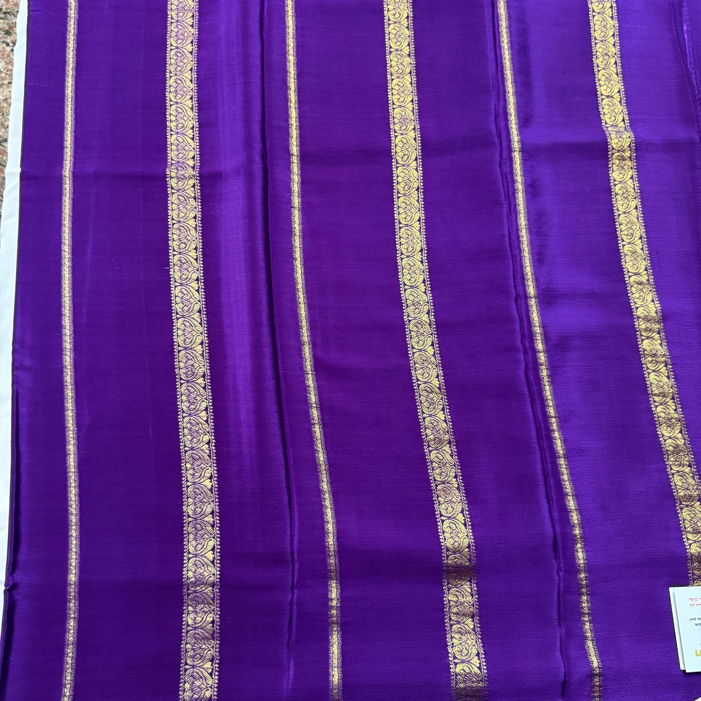 Pure Crepe 120 GSM  Mysore Silk Saree | Checks Design | Purple