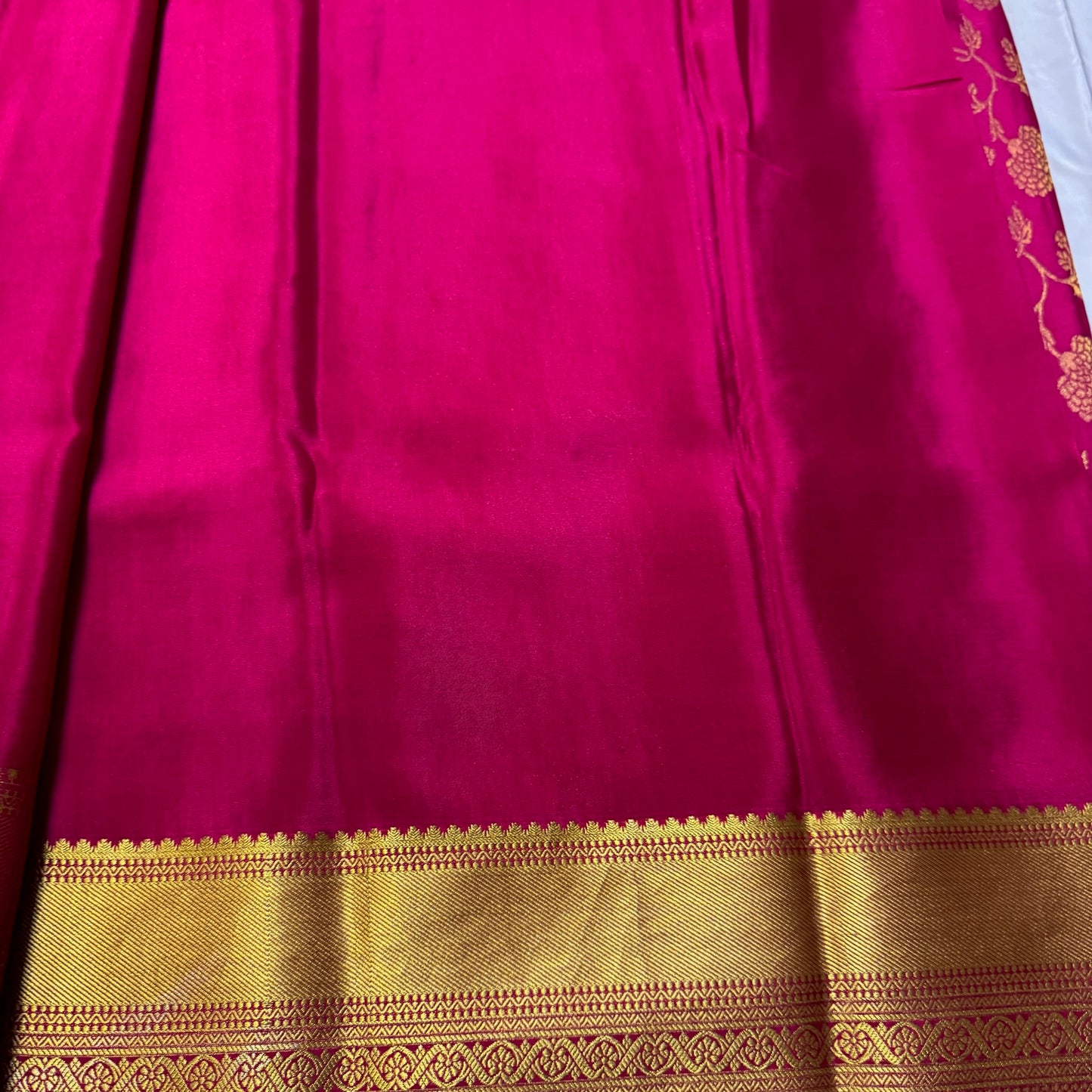 Pure Crepe Mysore Silk Saree | Heavy Brocade | Pink